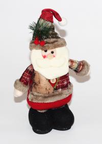 Игрушка "Дед Мороз в клетчатом пальто" на выдвижных ногах 35см (1)